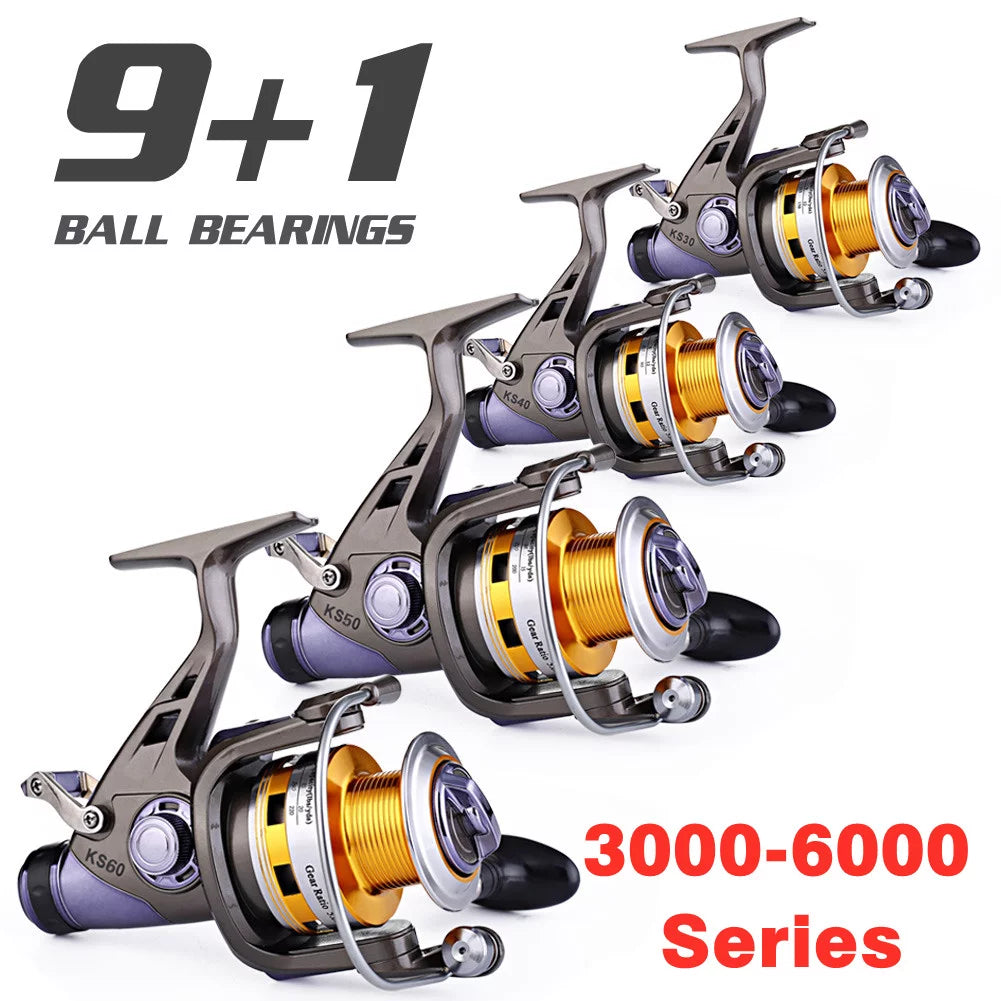 Carp Fishing Reel 9+1 Stainless Steel BB Bait Feeder Spinning Reel A85634