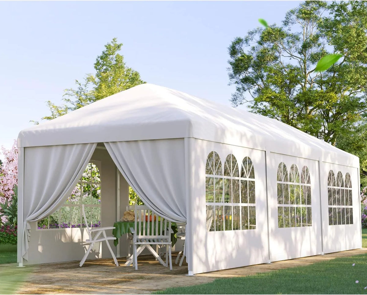 10x30 ft Outdoor Canopy Gazebo with 8 Sidewall 2 Zipper Door X74477