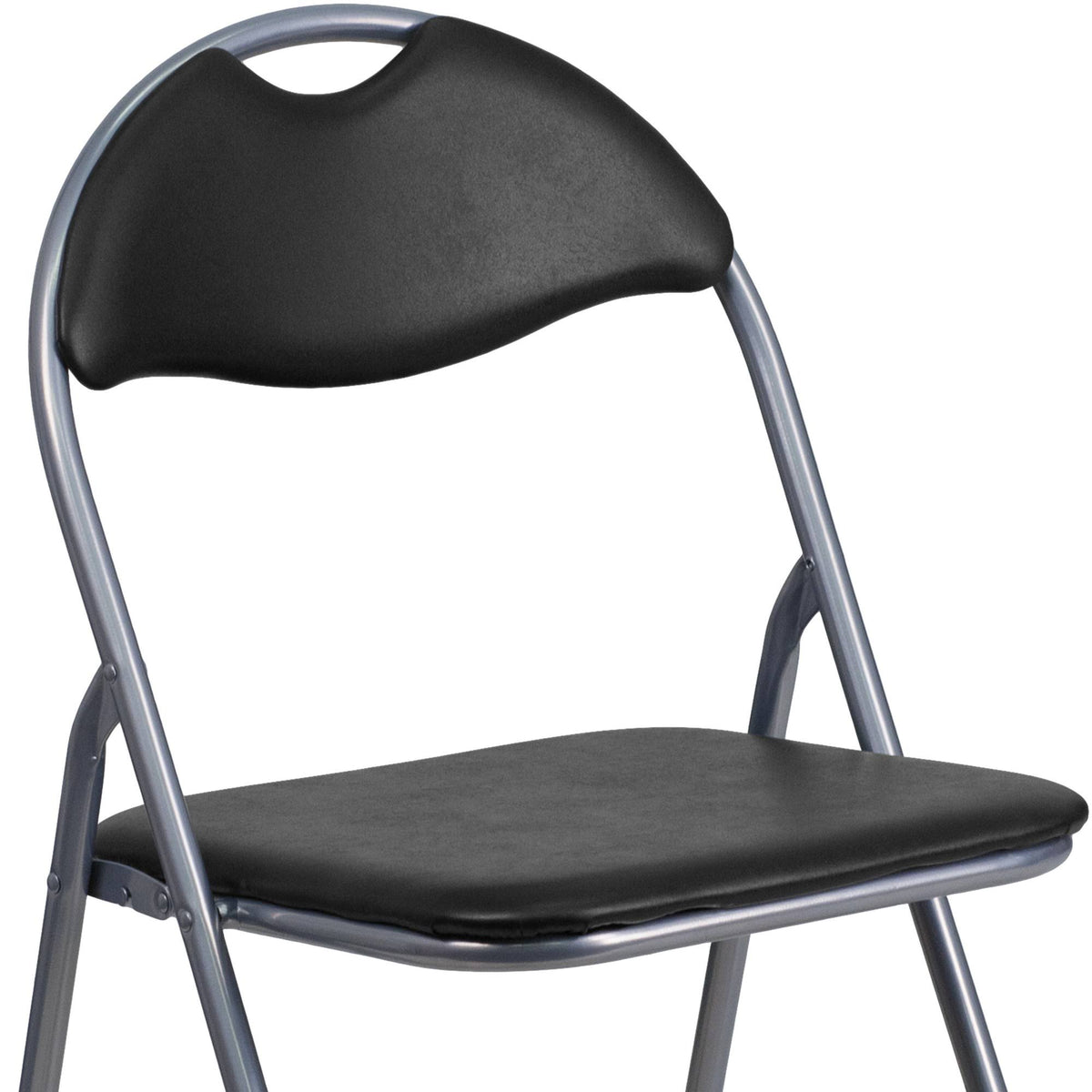 Black Vinyl Metal Folding Chair 4 Pk A481