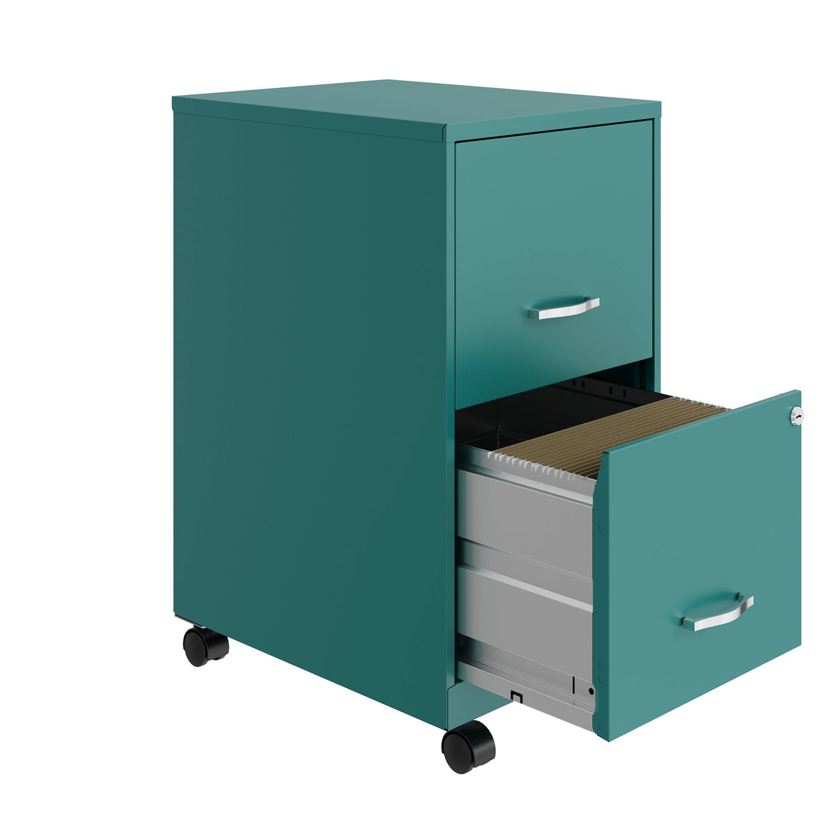 18in 2 Drawer Metal Mobile File Cabinet Turquoise Z4049