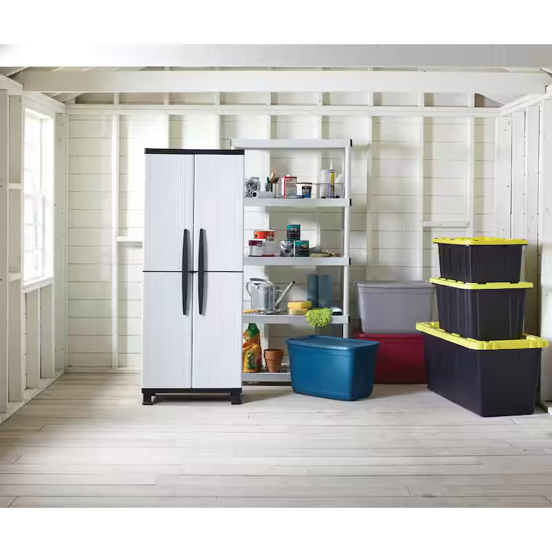 5-Tier Plastic Garage Storage Shelving Unit in Gray T58042