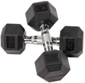 Rubber Encased Hex Dumbbell Pair Black A9706