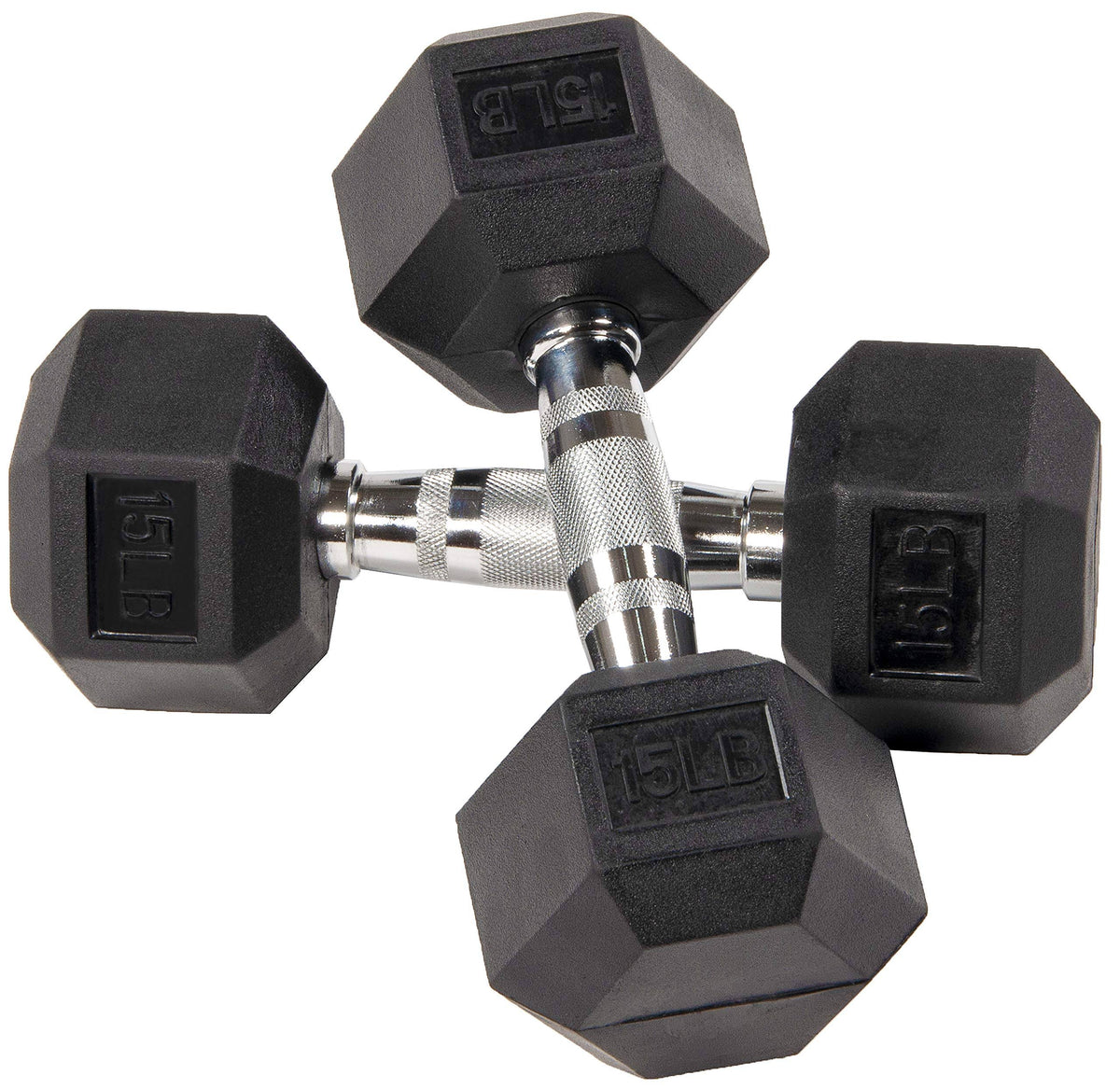 Rubber Encased Hex Dumbbell Pair Black A9706