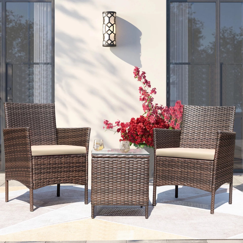 PE Rattan Set of 3 Patio Conversation Set Z66802