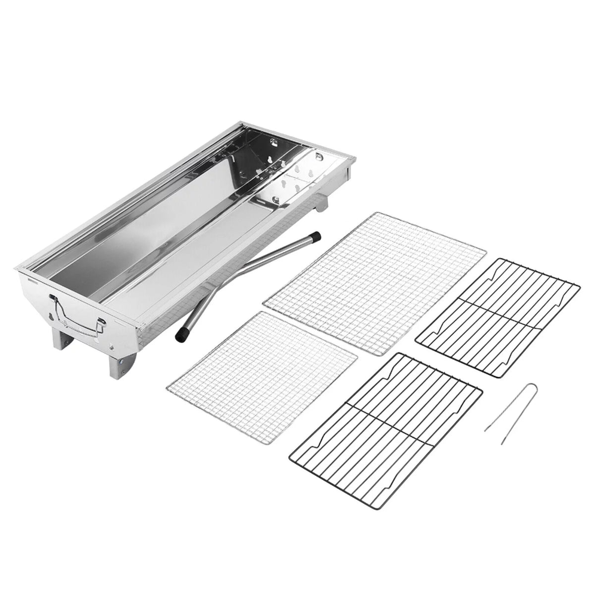 Charcoal Grill Stainless Steel BBQ Smoker Portable L41601