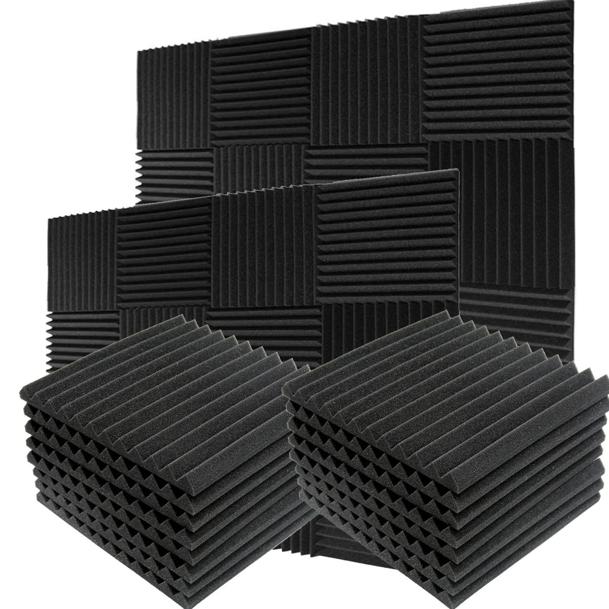 24 Pack Black Acoustic Foam Panels U160