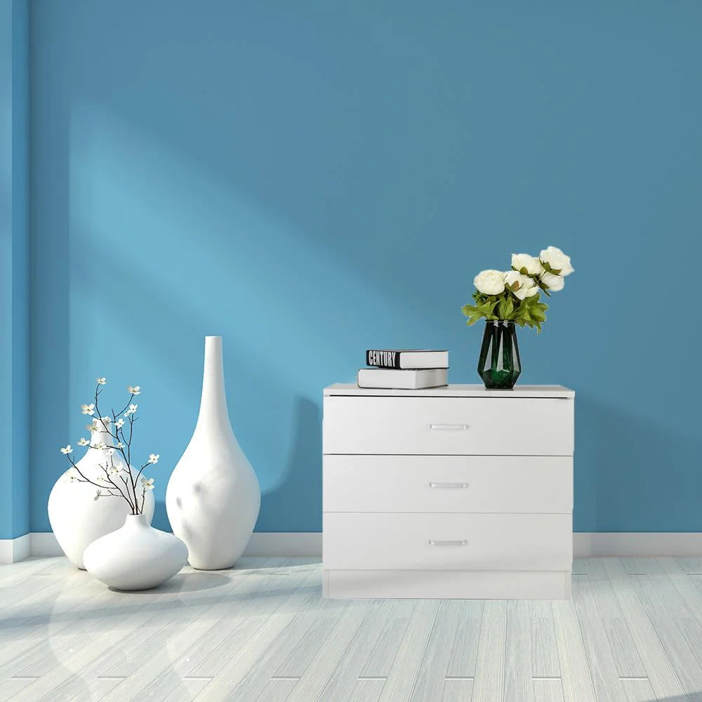 White 3 Drawer Dresser C2522