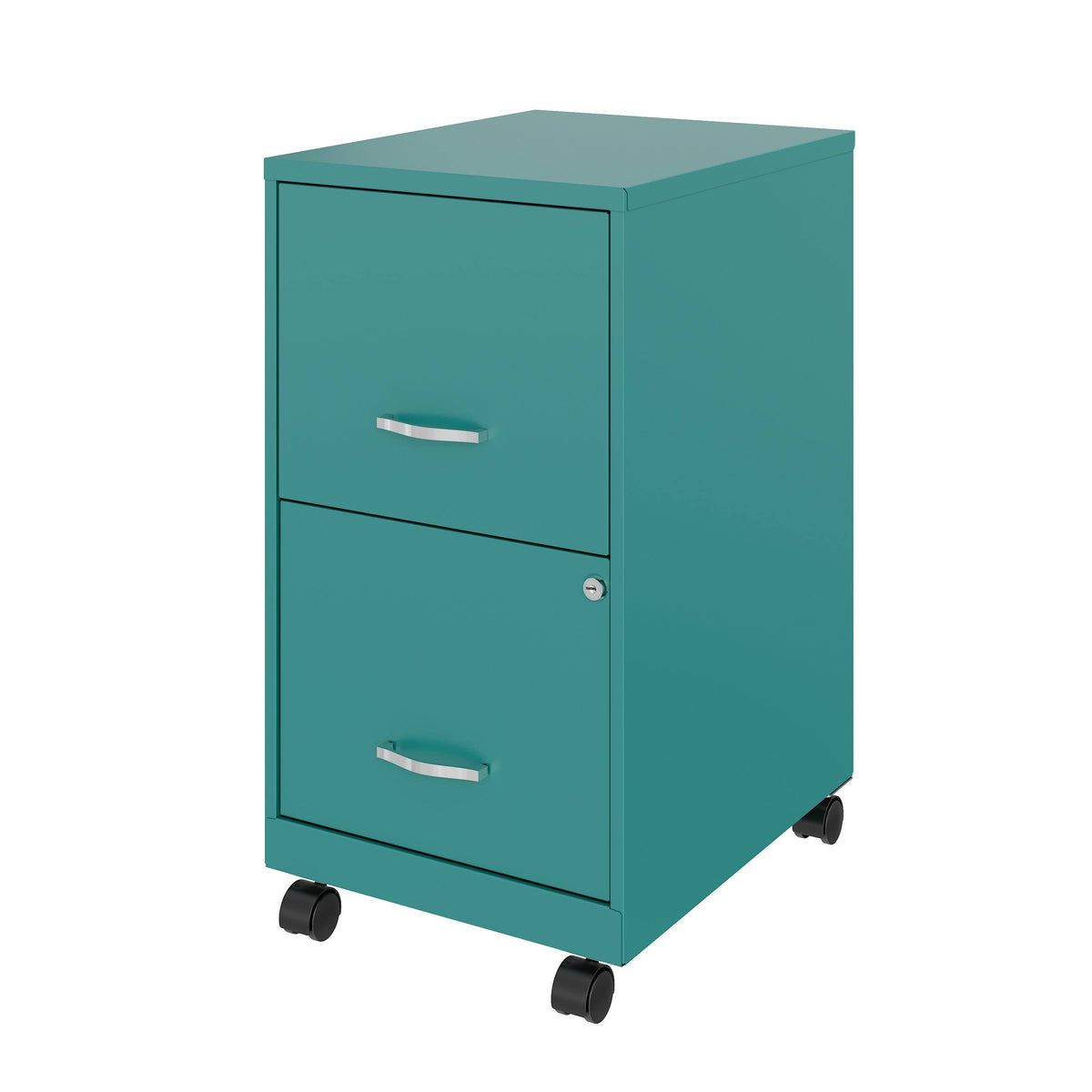 18in 2 Drawer Metal Mobile File Cabinet Turquoise Z4049