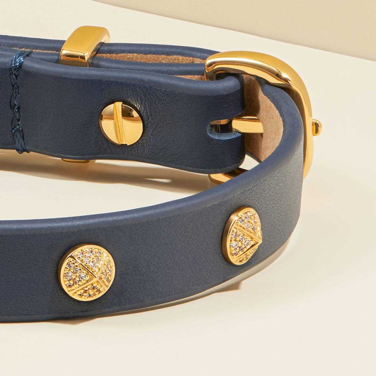 Genuine Leather & Microfiber Dog Collar D9659