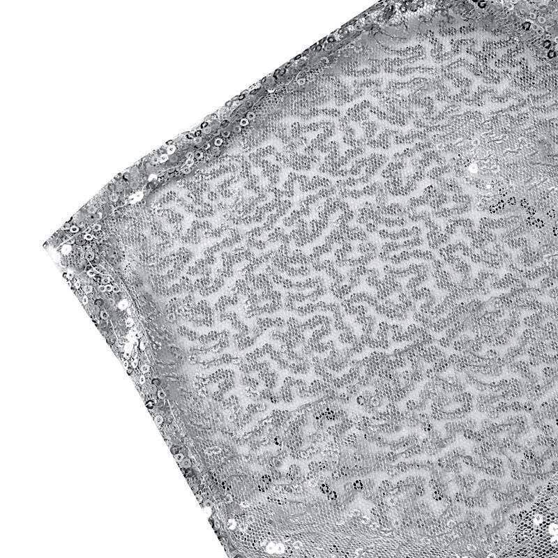 Silver 90x156 inch Sequin Rectangular Tablecloth L9148
