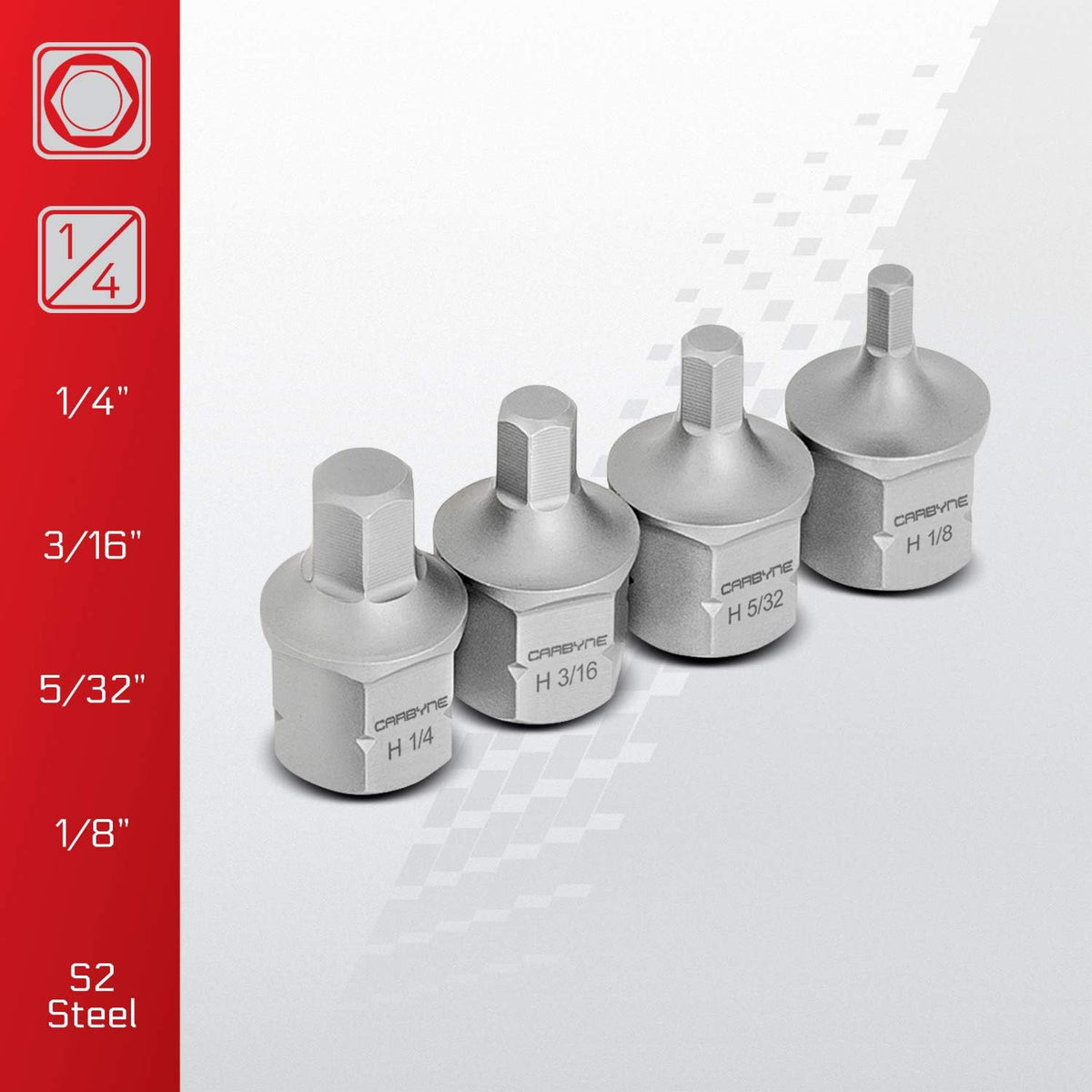 9 Piece SAE Hex Bit Socket Set S-2 Steel R79364
