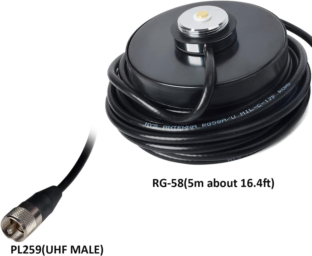 Dual-Band VHF/UHF NMO Antenna with Magnetic Base Pack of 2 E1523
