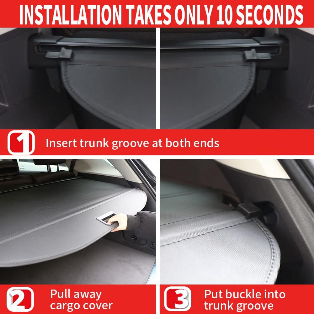 Black Retractable Cargo Cover E2363
