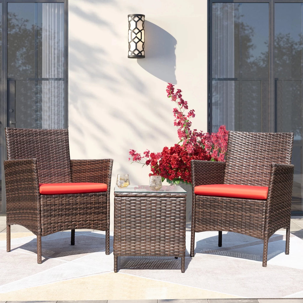 PE Rattan Set of 3 Patio Conversation Set Z66802