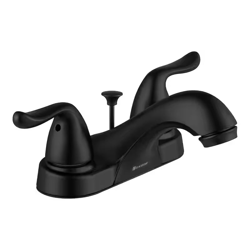 4 in. Centerset Double-Handle Low-Arc Bathroom Faucet Matte Black J34306