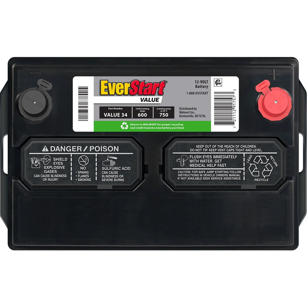 Lead Acid Automotive Battery Group Size 34 12 Volt 600 CCA X73339