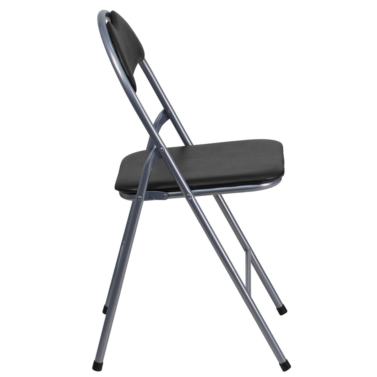 Black Vinyl Metal Folding Chair 4 Pk A481