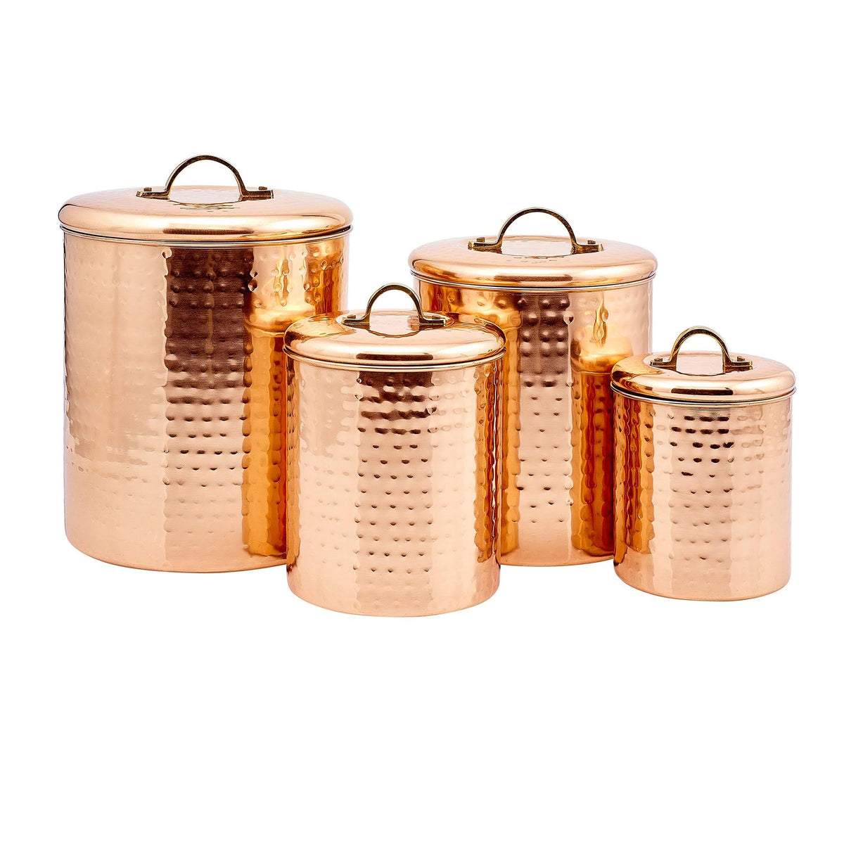 Copper Hammered Canister Set P453