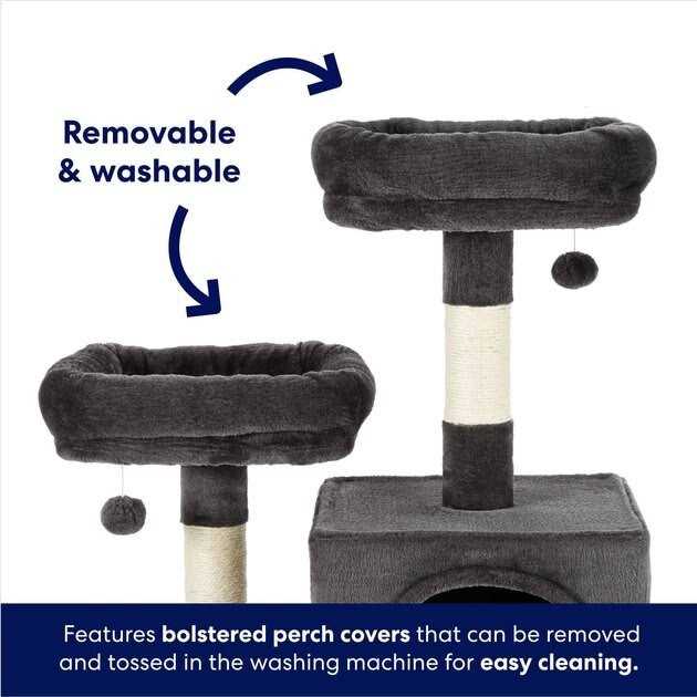 61-in Faux Fur Cat Tree Condo R313