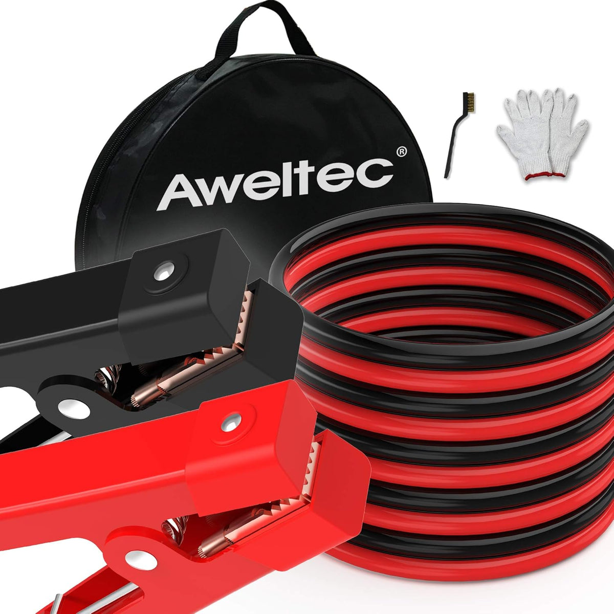 0 Gauge 25 Feet Heavy Duty Jumper Cables with Carrying Bag Z53255