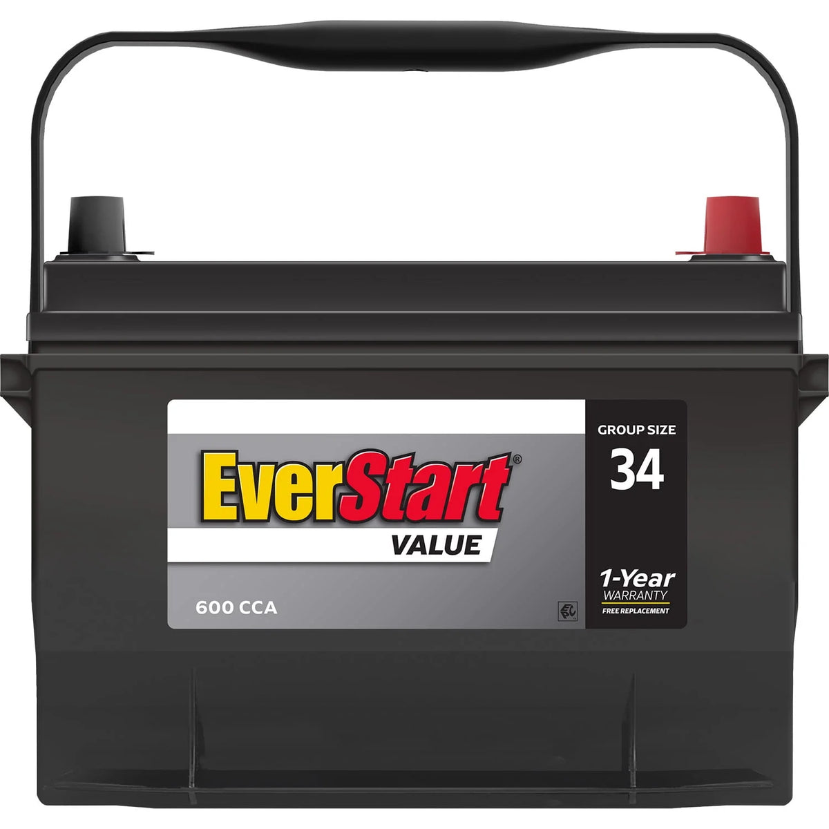 Lead Acid Automotive Battery Group Size 34 12 Volt 600 CCA X73339