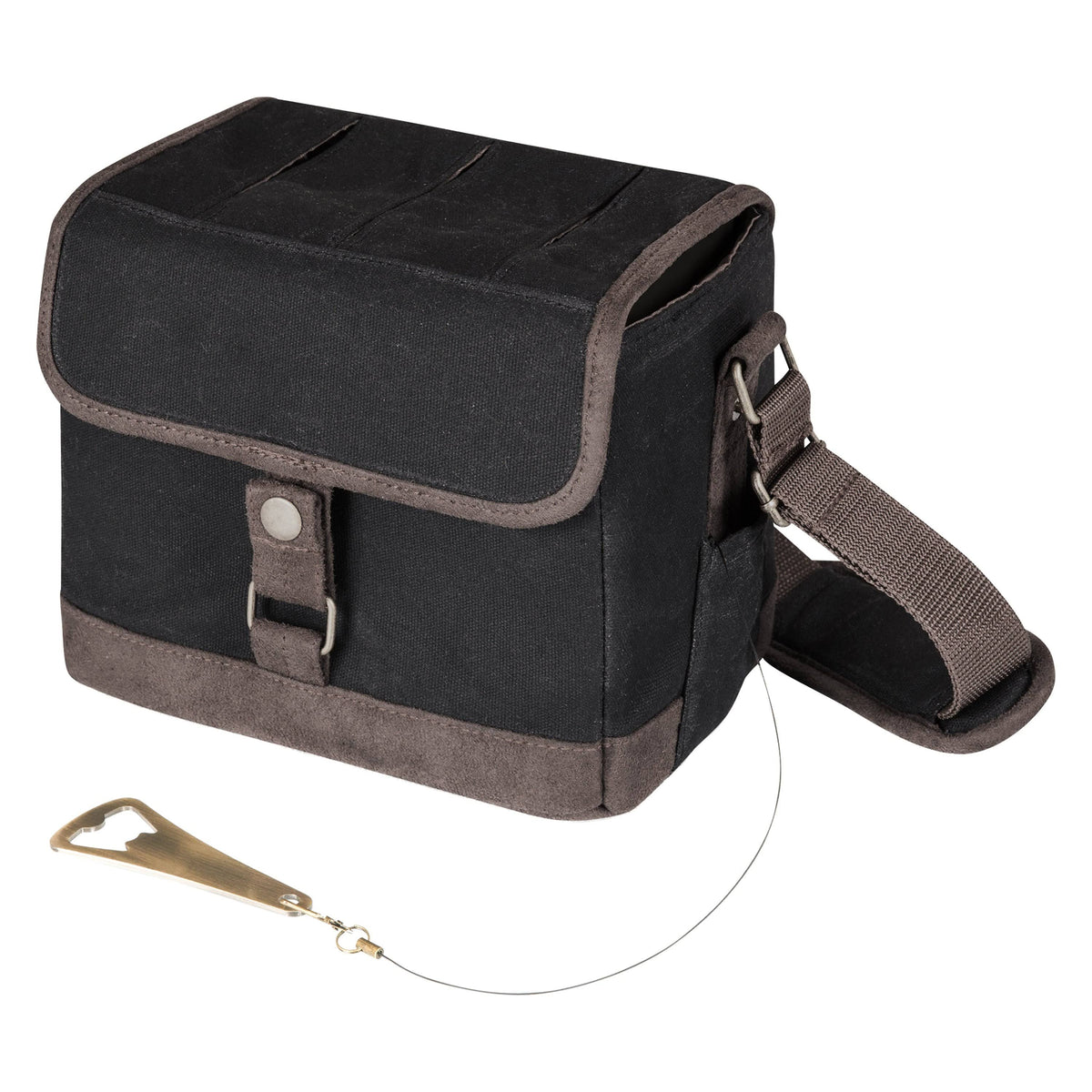 Black Beer Caddy Cooler Tote with Opener V38868