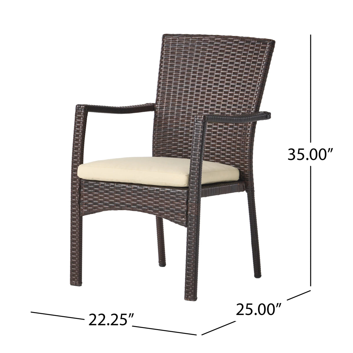 Multibrown Wicker Outdoor Dining Chair Set of 2 L505715