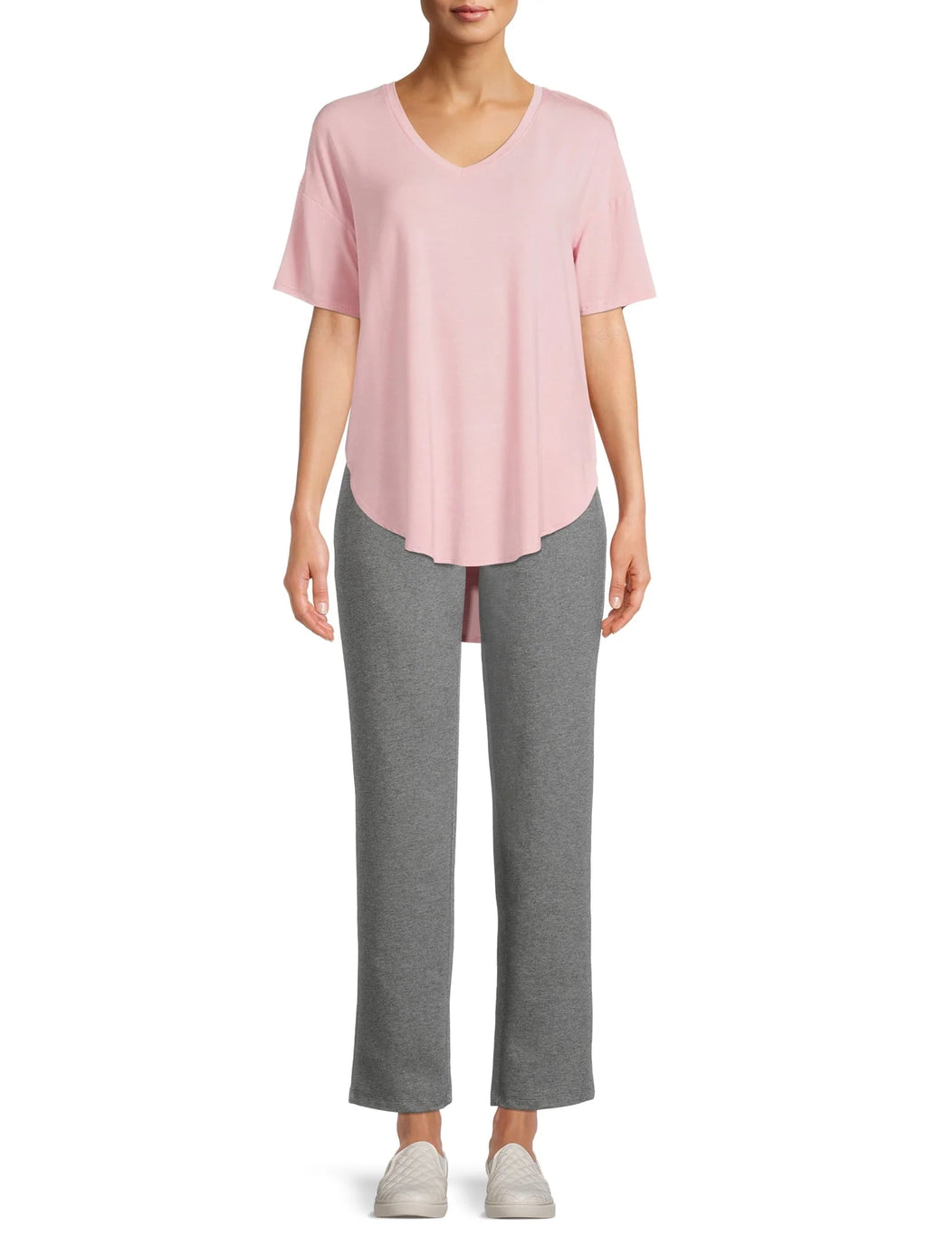 High Rise Drawstring Waist Knit Pants D8618