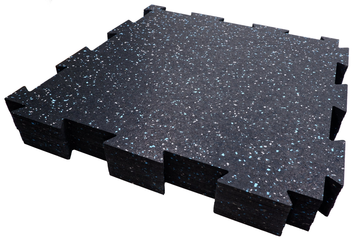 19 x 19 x 6mm Fitness Rubber Tiles, 23.5 SF, Grey, 10 Piece L508