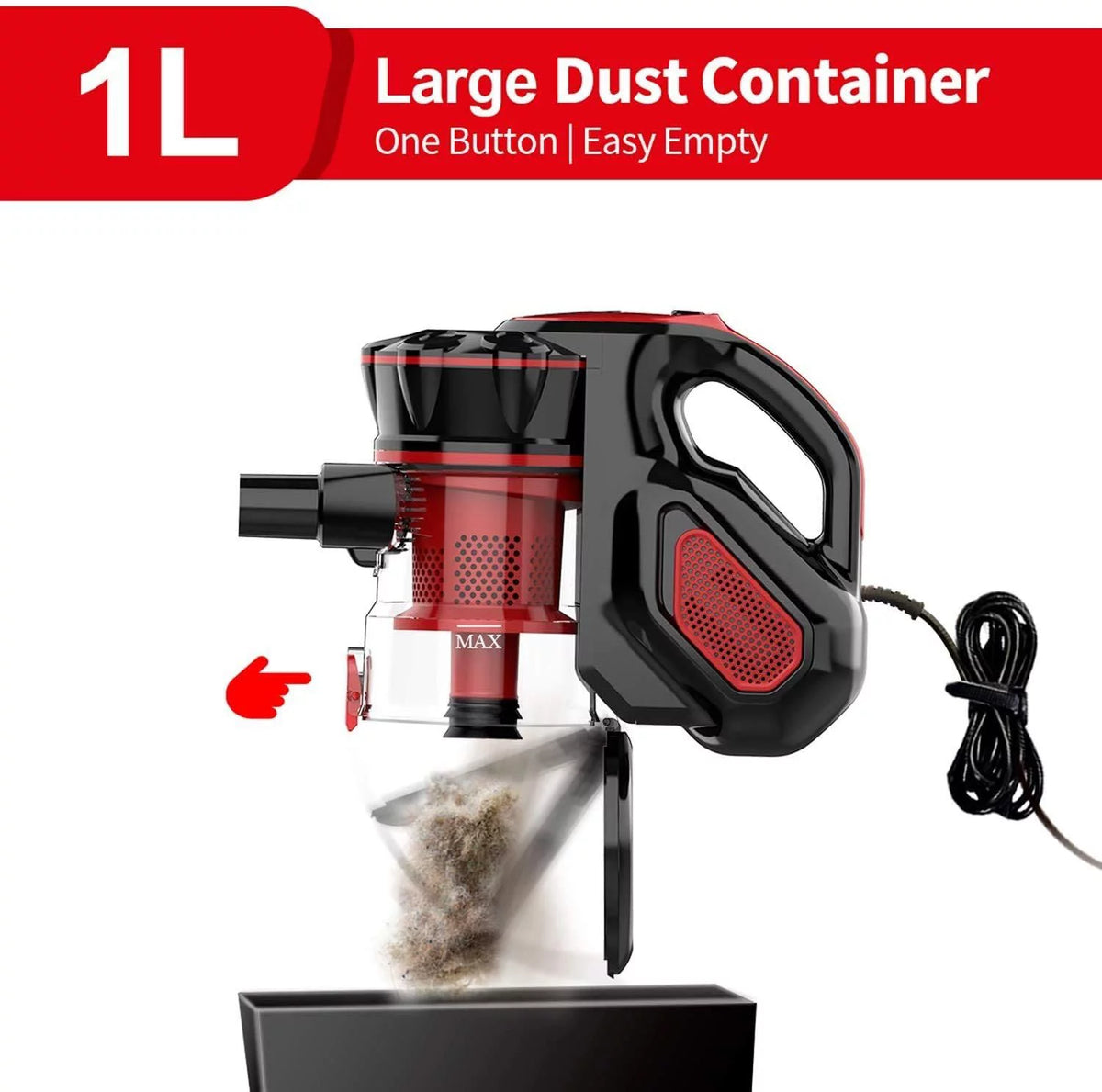Corded Stick Vacuum Cleaner, 16kPa 2 in 1 Lightweight Bagless Handheld Vacuum, Blue X130714