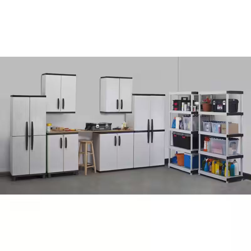 5-Tier Plastic Garage Storage Shelving Unit in Gray T58042