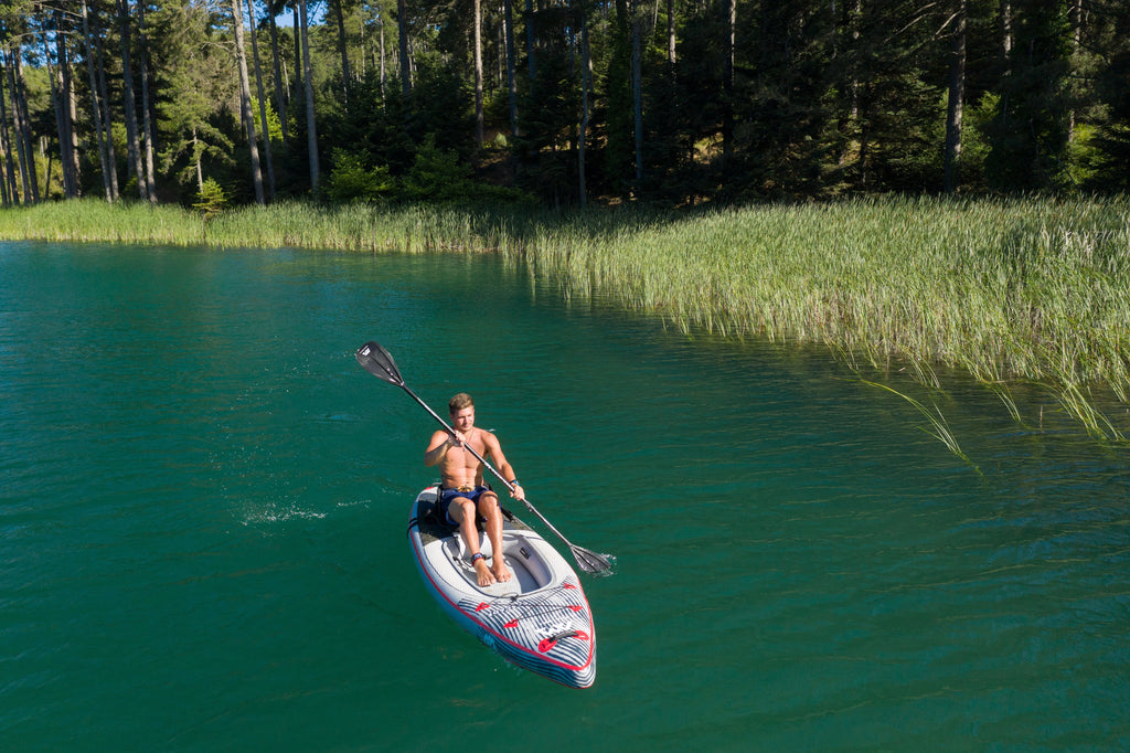 Inflatable Kayak with Carry Bag, Paddle, Fin, Pump & Safety Harness J74355