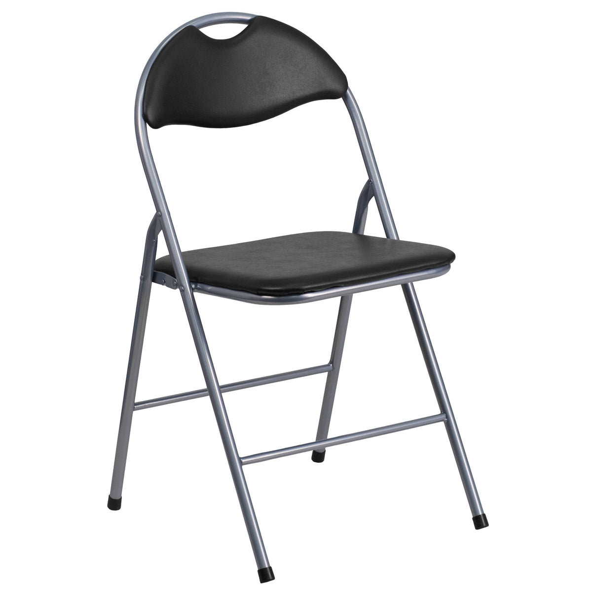 Black Vinyl Metal Folding Chair 4 Pk A481
