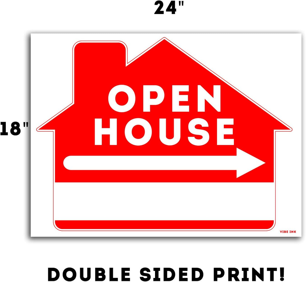 Open House Sign Kit with Tall Stands 24x18 Yard Sign Bundle 5 Pack of 2 K277