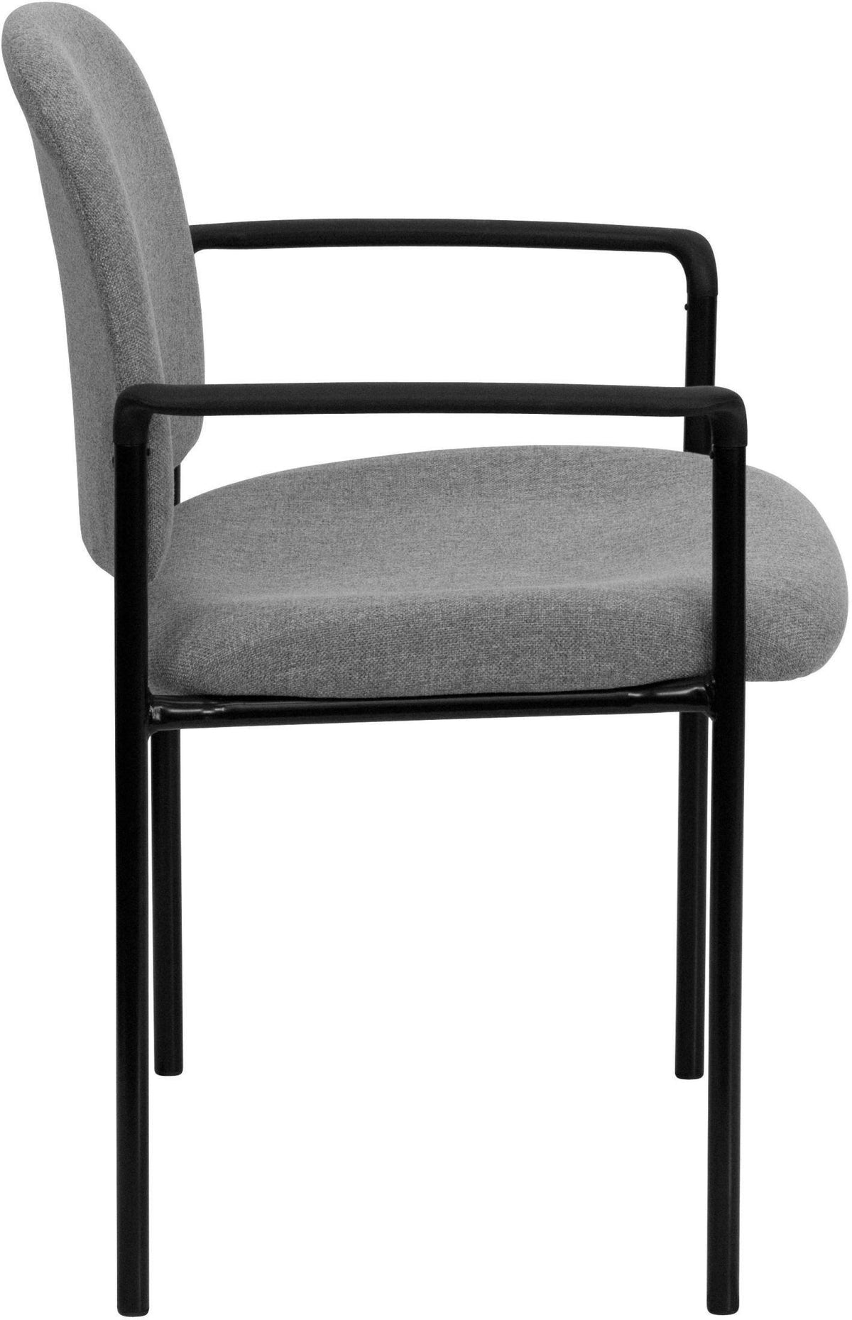 Gray Fabric Stackable Steel Side Chair with Arms E63461