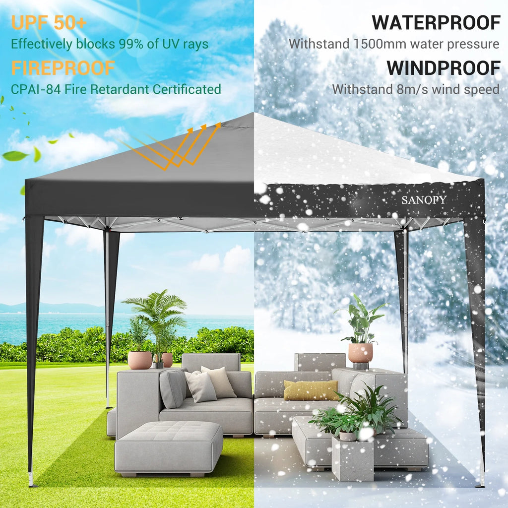 10'x10' Pop Up Canopy Tent with Sandbag & Carrying Bag, Khaki U8000