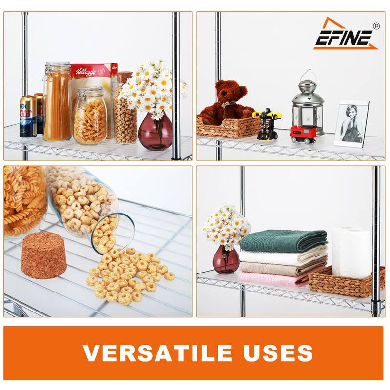 5-Tier Rolling Metal Wire Storage Shelving Unit M5327