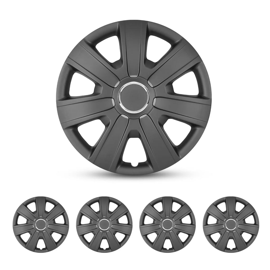 Set of 4 Black Matte Wheel Covers M4076
