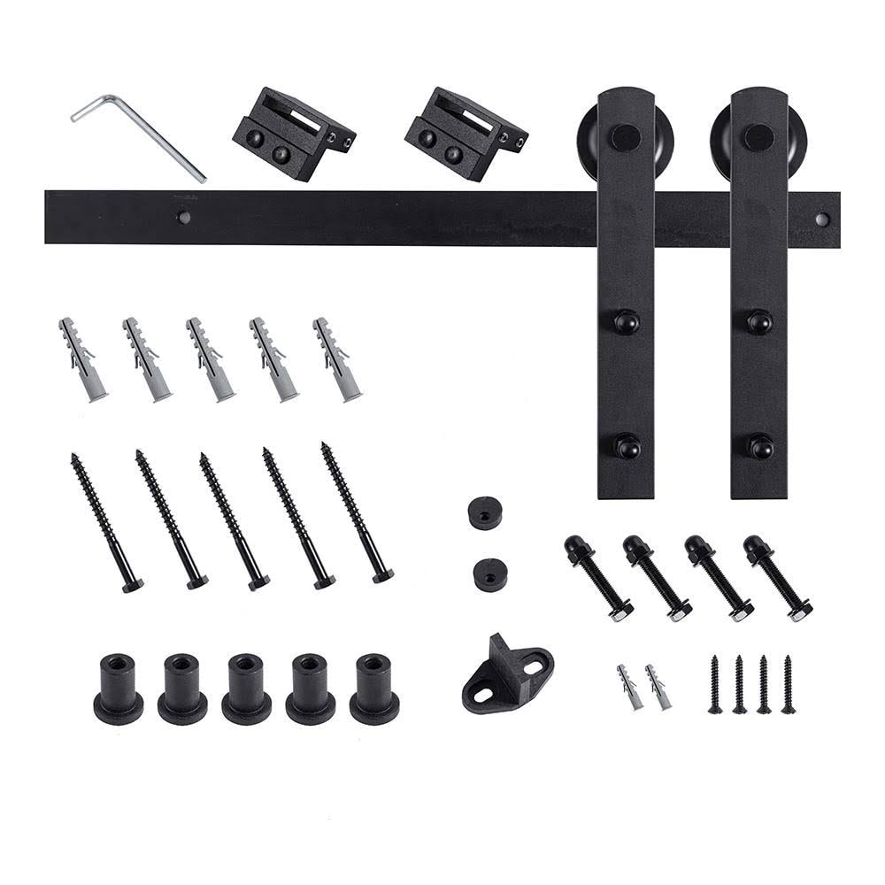 Matte Black Interior Soft Close Barn Door Kit N700