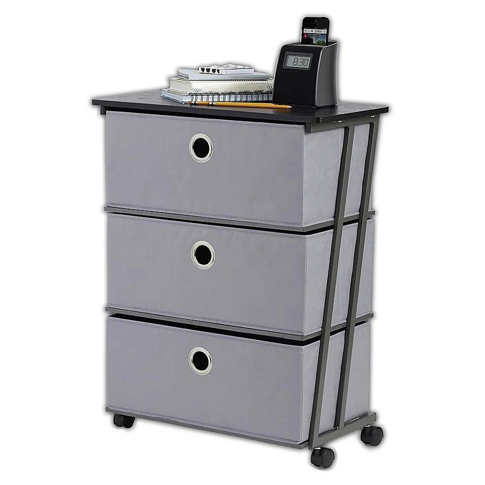 Grey 3-Drawer Storage Cart N982298