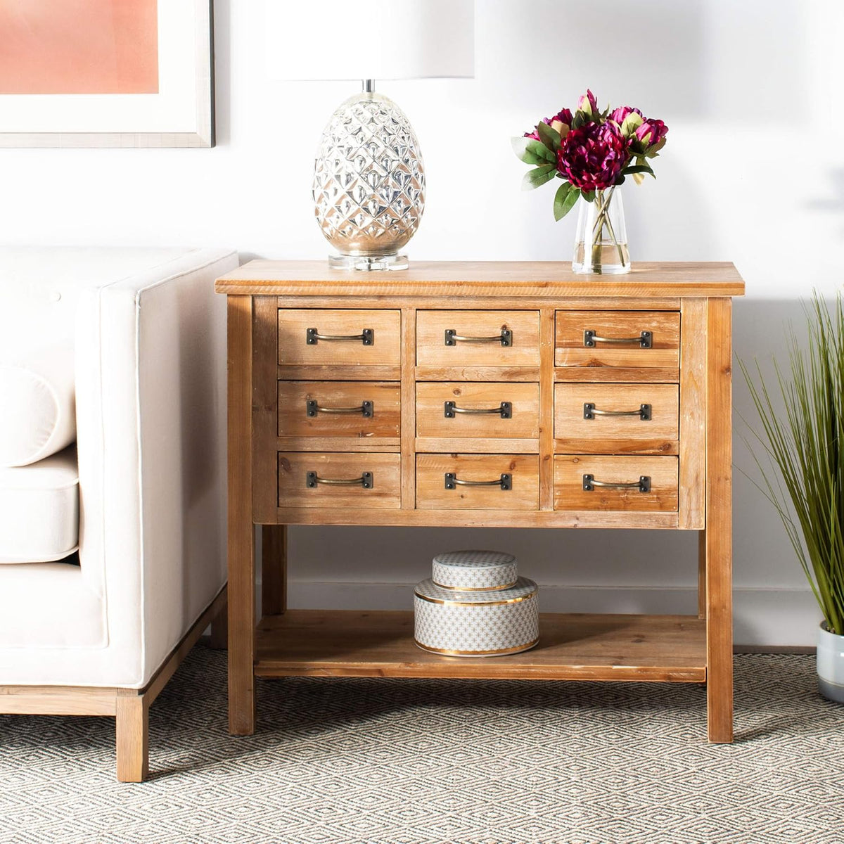Natural Oak 9 Drawer Chest S1290