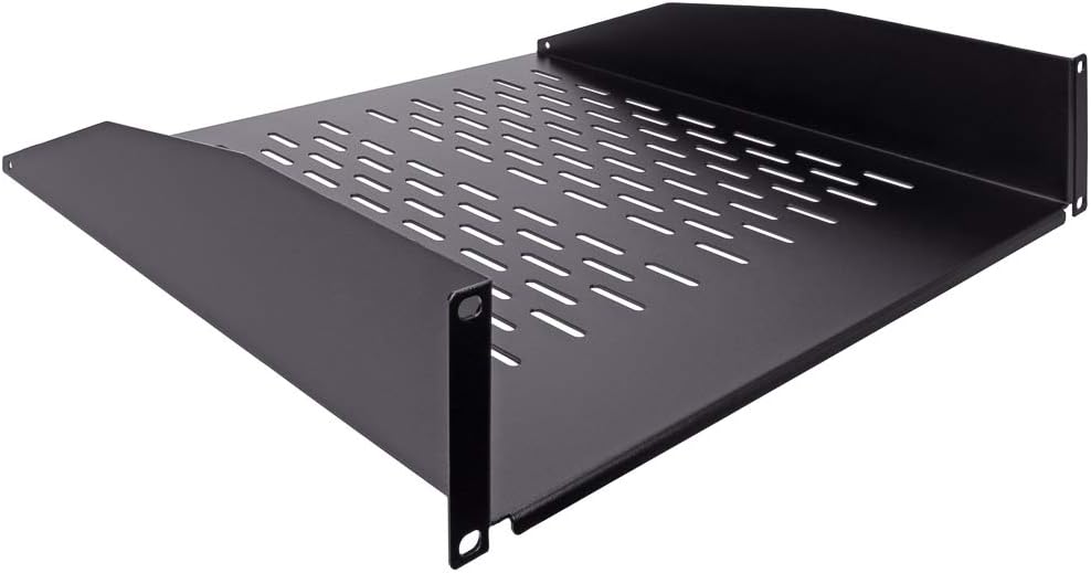 2U 19-Inch Vented Rack Mount Cantilever Server Cabinet Shelf Black V396347