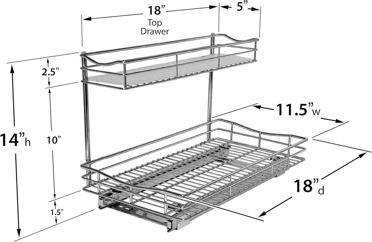 Under Sink Pull Out Two Tier Sliding Shelf X552808