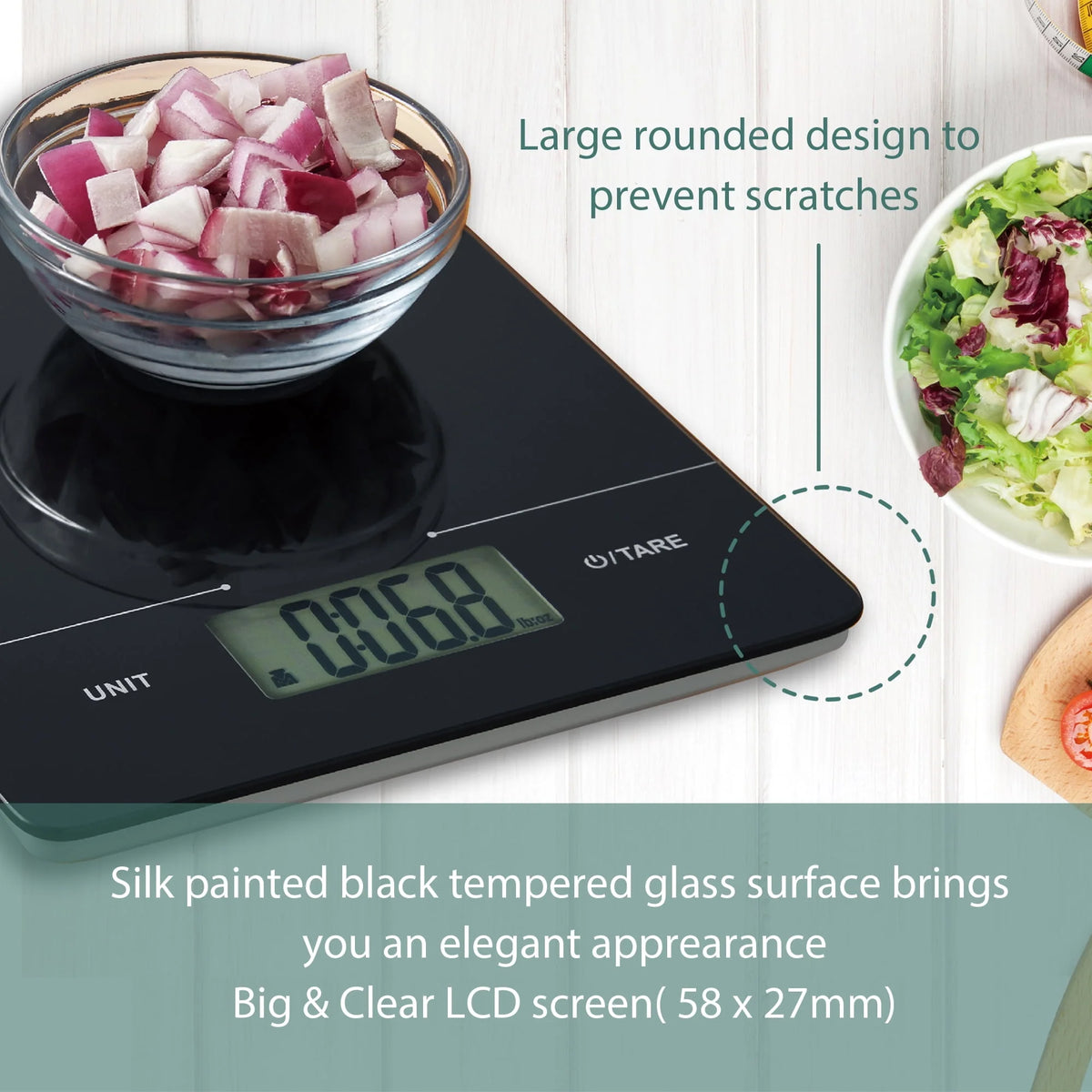 Tempered Glass Digital Scale, Black Q86640