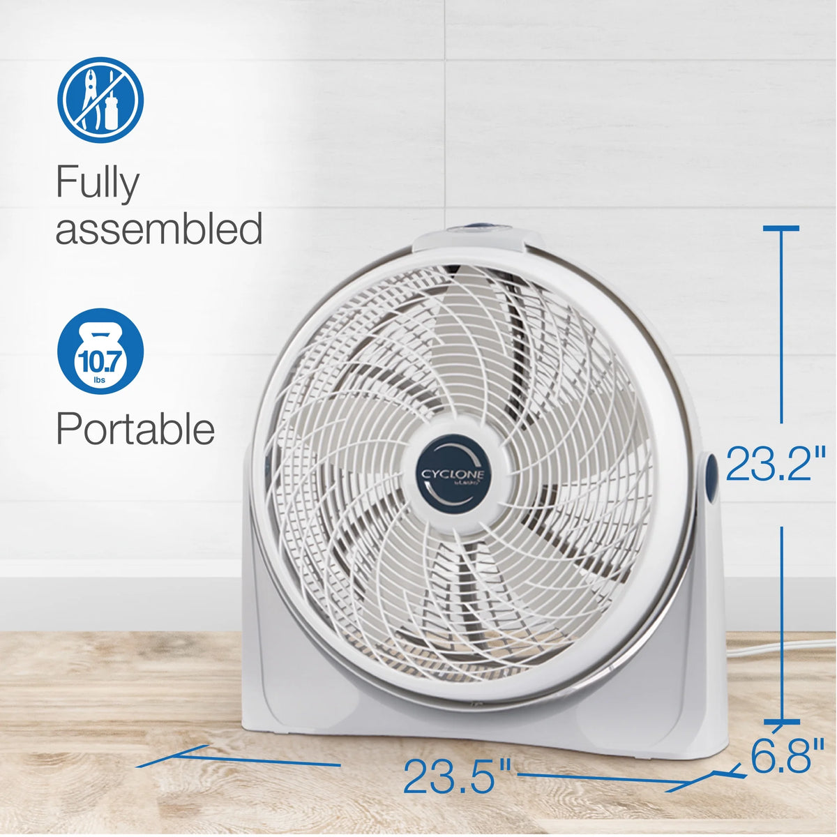 20 Air Circulator Floor Fan with Wall Mount Option, White E18780