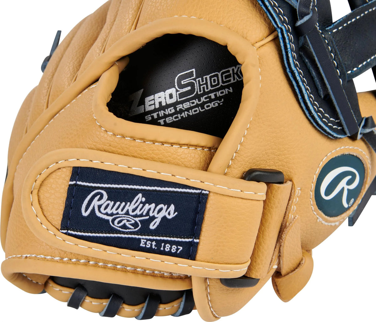 Youth Baseball Glove, Camel/Navy, 11.5 inch, Right Hand Throw O78041