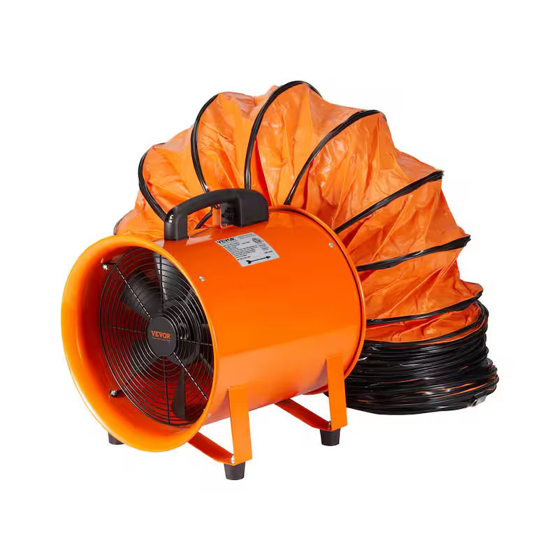 Portable 8 in. Heavy Duty Blower Fan with Duct Hose 195W 1070CFM Z70096