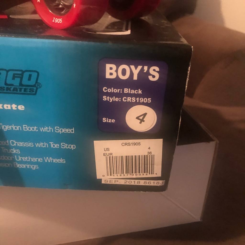 Black Size 4 Skates J173