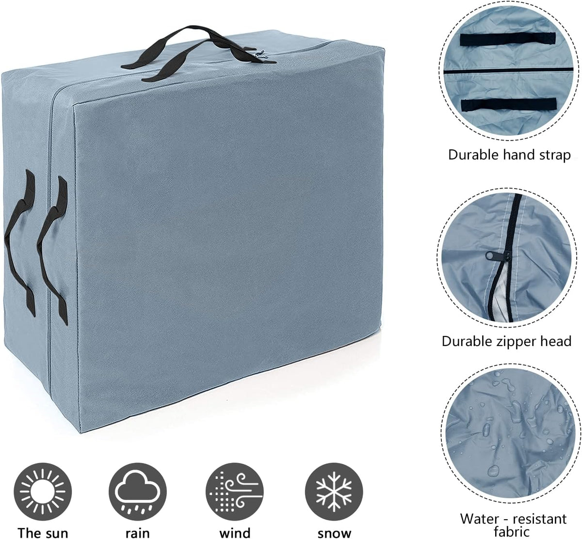 Grey Storage Bag with Two Handles and Zippers O422