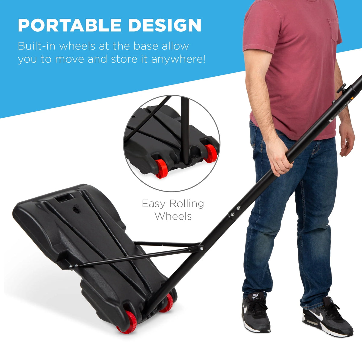 Portable Height-Adjustable Basketball Hoop with Wheels T760